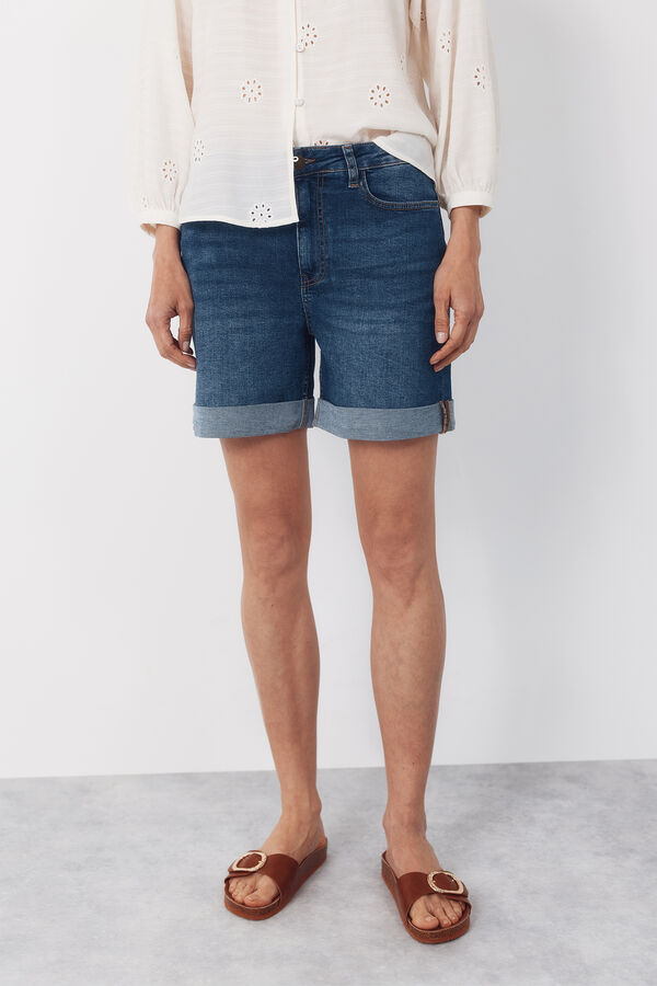 Cortefiel Shorts Vaqueros Azul