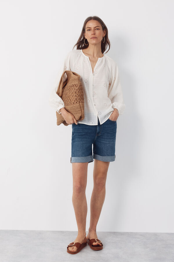 Cortefiel Shorts Vaqueros Azul