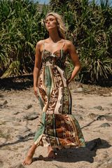 Jaase Vestido largo Estampado marr&oacute;n