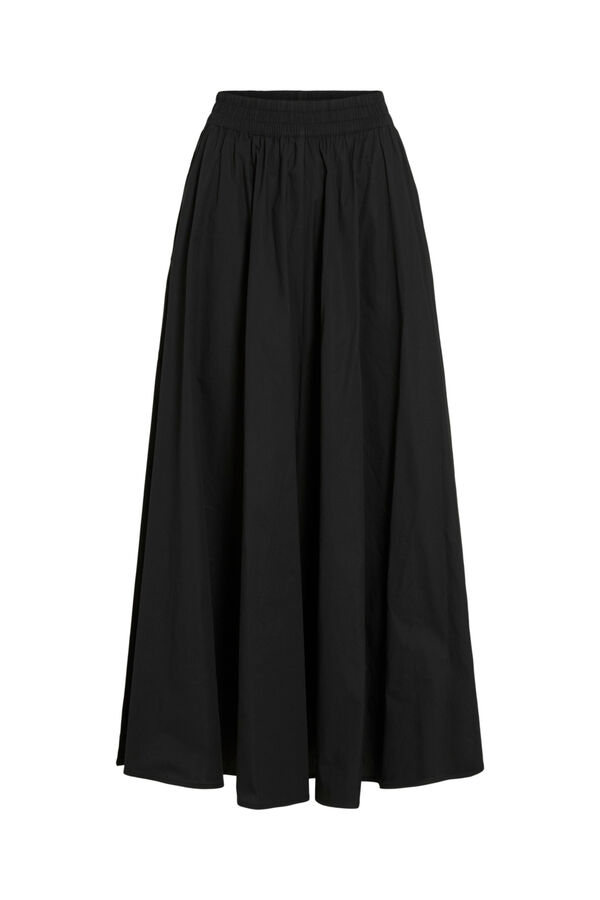 Vila Falda larga con vuelo de algod&oacute;n org&aacute;nico Negro