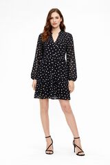 Object Vestido corto gasa estampado Negro