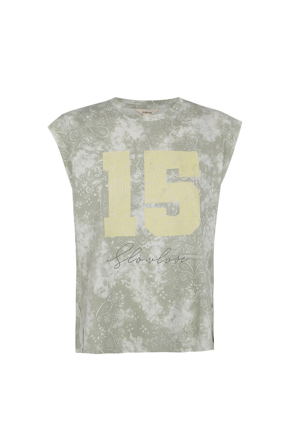 Slowlove Camiseta estampado oversize Kaki