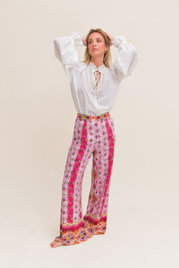 Jaase Pantalones pierna ancha Rosa