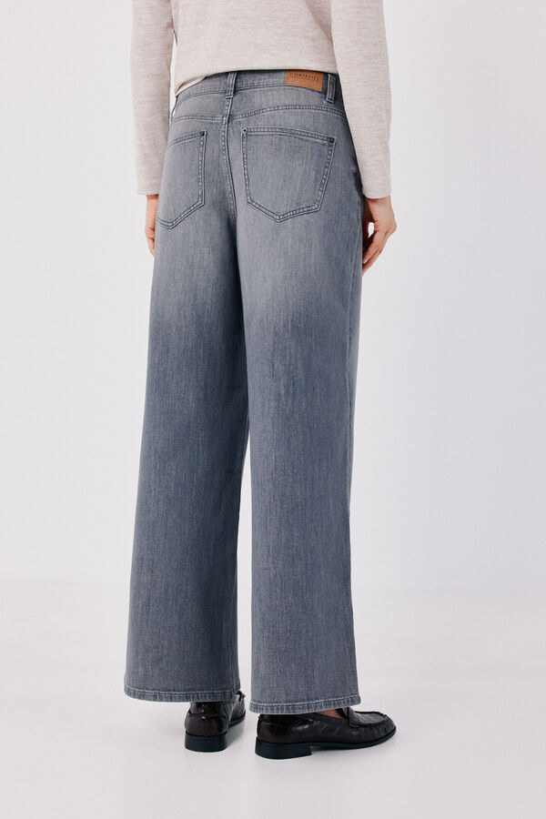 Cortefiel Jeans Wide Leg Gris oscuro