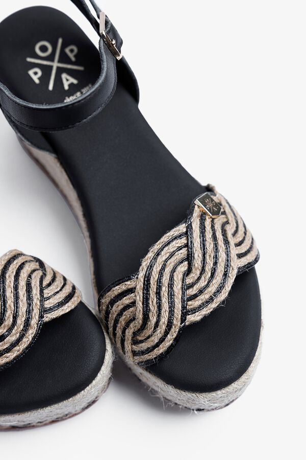 Popa Sandalia cu&ntilde;a baja se&ntilde;ora Garua Yute Negro