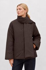 Object Chaqueta acolchada bufanda Marr&oacute;n oscuro