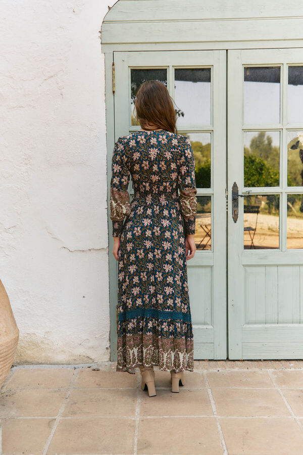 Jaase Vestido largo Sabrina estampado monarch Estampado azul