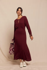 Slowlove Vestido estructura manga murciélago Granate