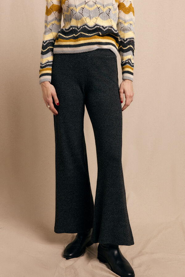 Slowlove Pantal&oacute;n ancho de punto Gris