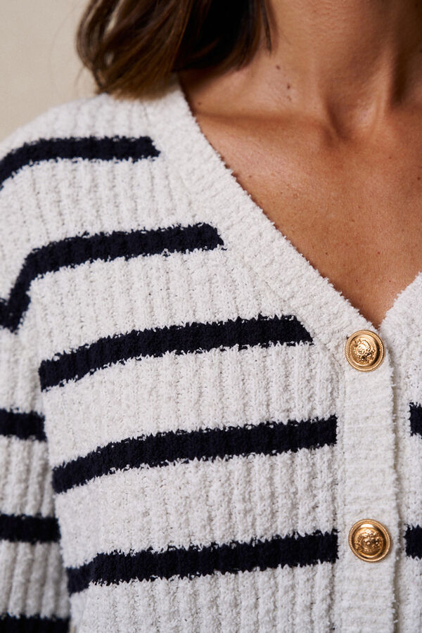 Pol&iacute;n Et Moi C&aacute;rdigan rayas Amelia Estampado blanco