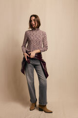 Slowlove Camiseta cuello alto melange Lila