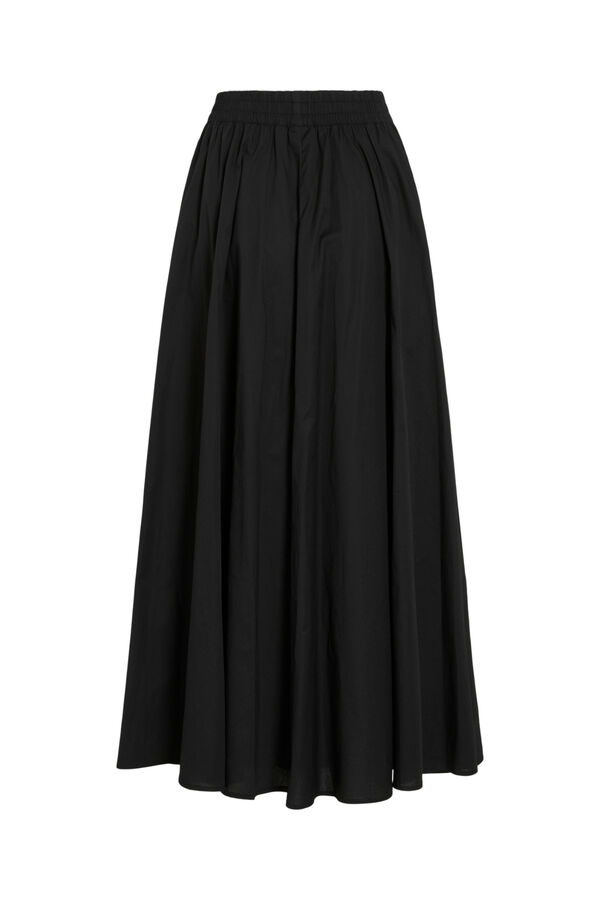 Vila Falda larga con vuelo de algod&oacute;n org&aacute;nico Negro