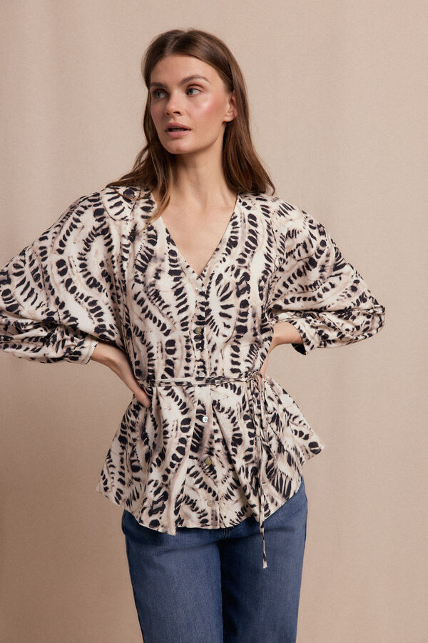 Slowlove Blusa estampada Marfil