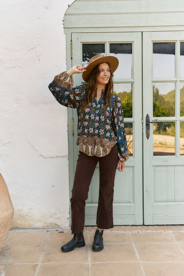 Jaase Blusa nadia estampado Nomade Estampado azul