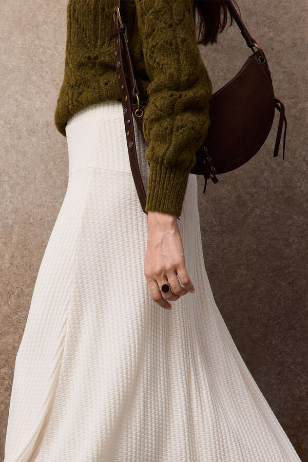 Slowlove Falda capa de punto Marfil
