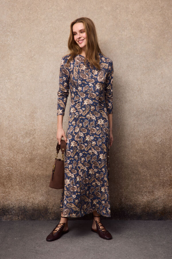 Slowlove Vestido estampado frunces Multicolor