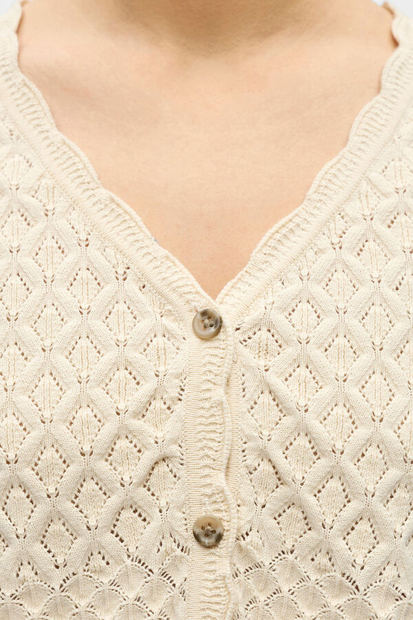 Object C&aacute;rdigan punto calado Beige