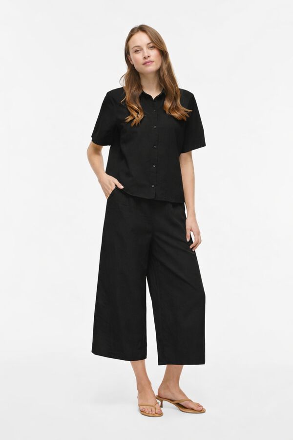 Vila Pantal&oacute;n de mujer culotte de lino Negro