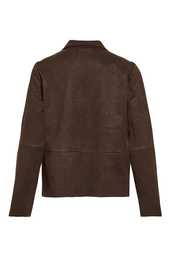 Vila Blazer de ante con botones Marr&oacute;n oscuro