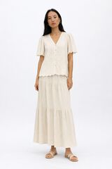 Object Falda larga lino Beige