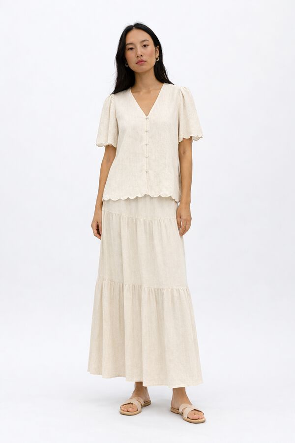 Object Falda larga lino Beige