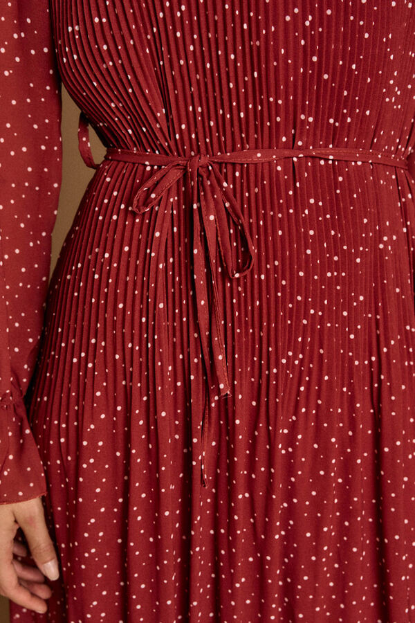 Pol&iacute;n Et Moi Vestido lunares granate Estampado granate