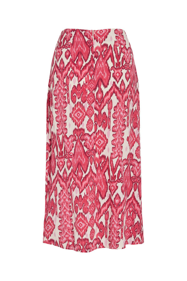 Vila Falda midi estampado &eacute;tnico Fucsia