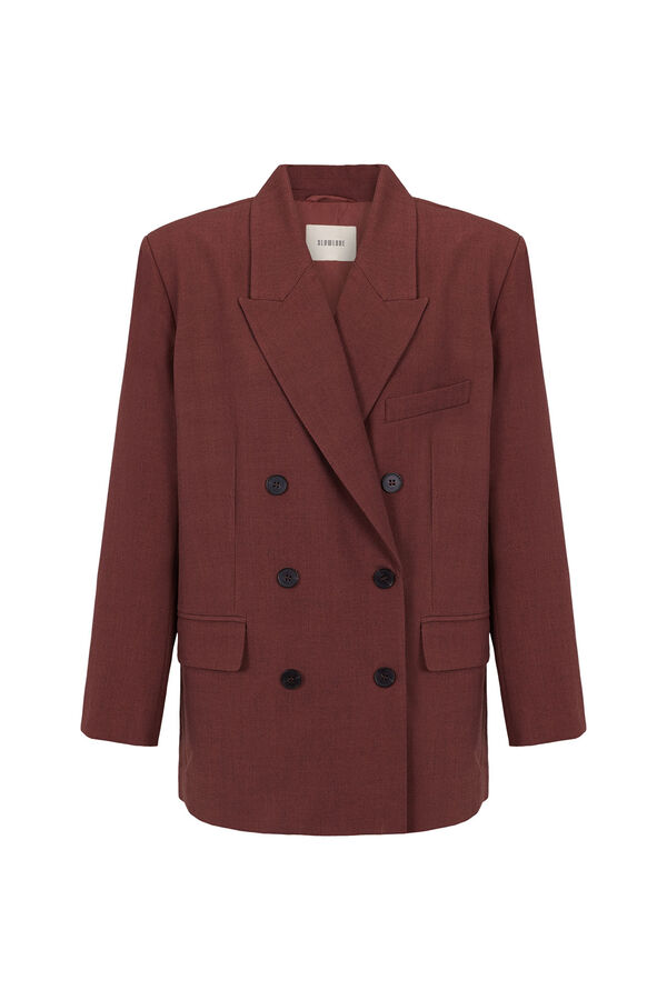 Slowlove Blazer de corte oversize Vino