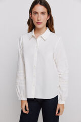 Vila Camisa con mangas bordadas Blanco