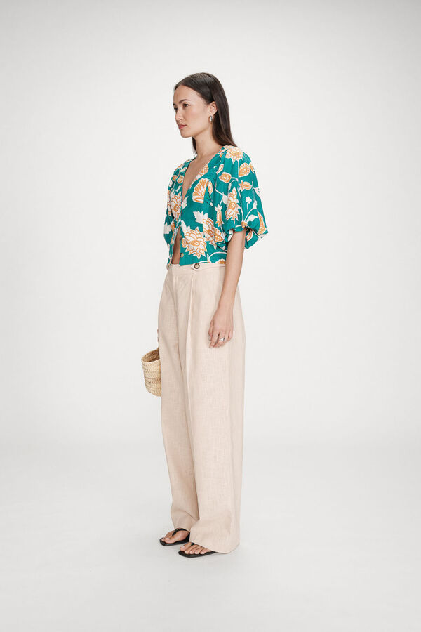 Grace & Mila Top floral corto Vahe Verde