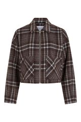 Vila Chaqueta corta con cremallera Marr&oacute;n oscuro