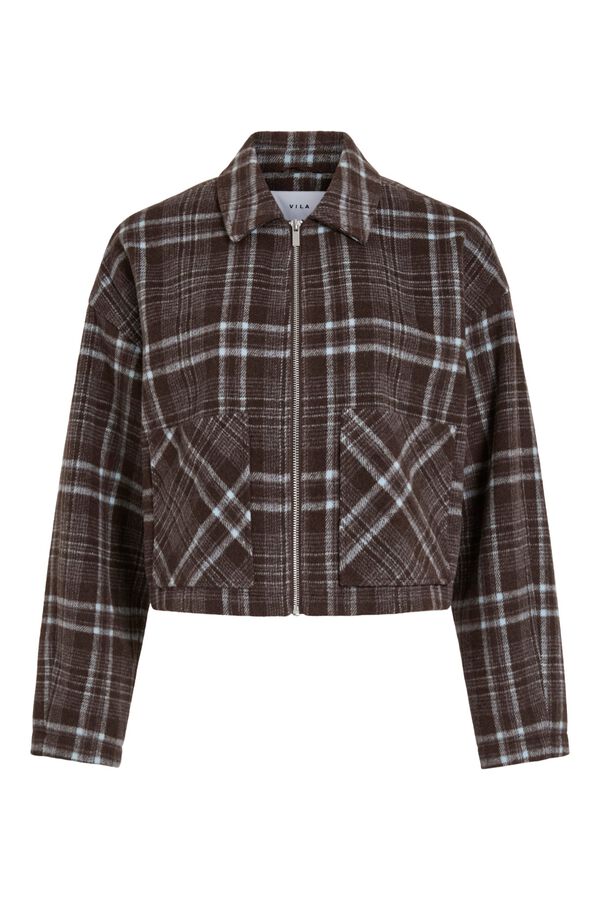 Vila Chaqueta corta con cremallera Marr&oacute;n oscuro