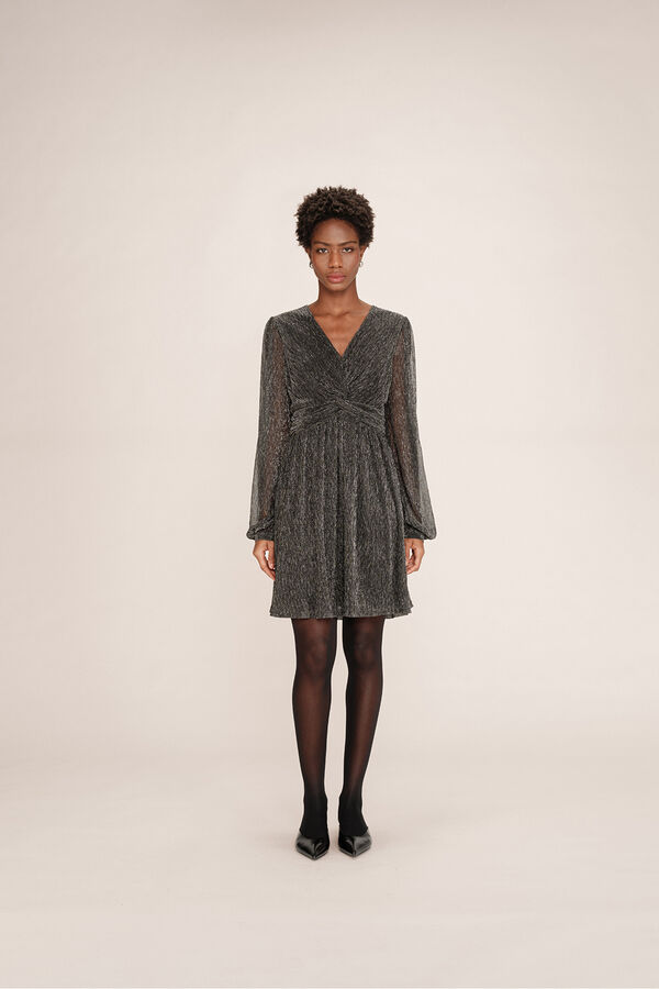 Grace & Mila Vestido corto gasa l&uacute;rex Gris