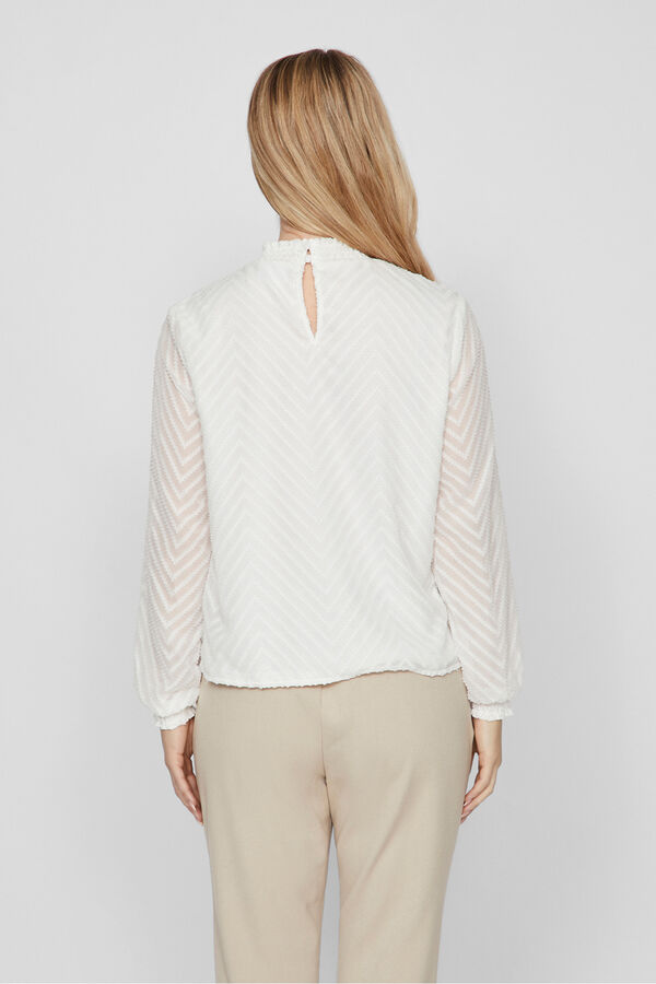 Vila Blusa de manga larga con cuello alto Blanco