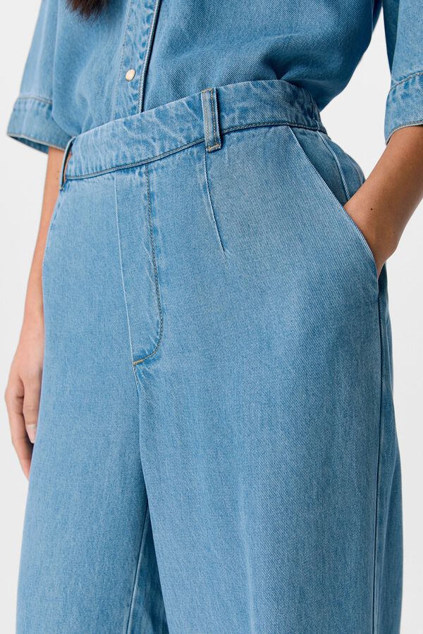 Object Pantal&oacute;n ancho tencel Azul
