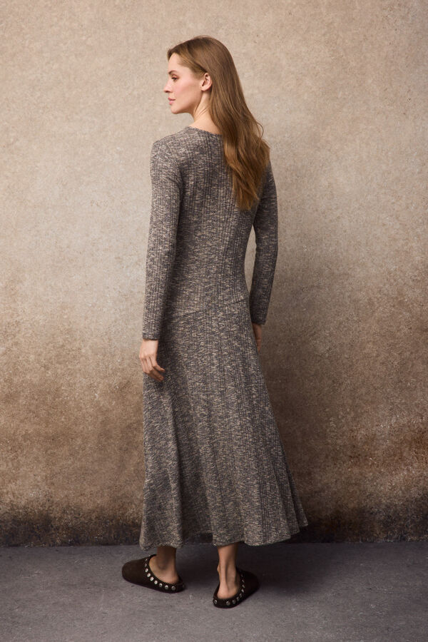 Slowlove Vestido largo melange Beige