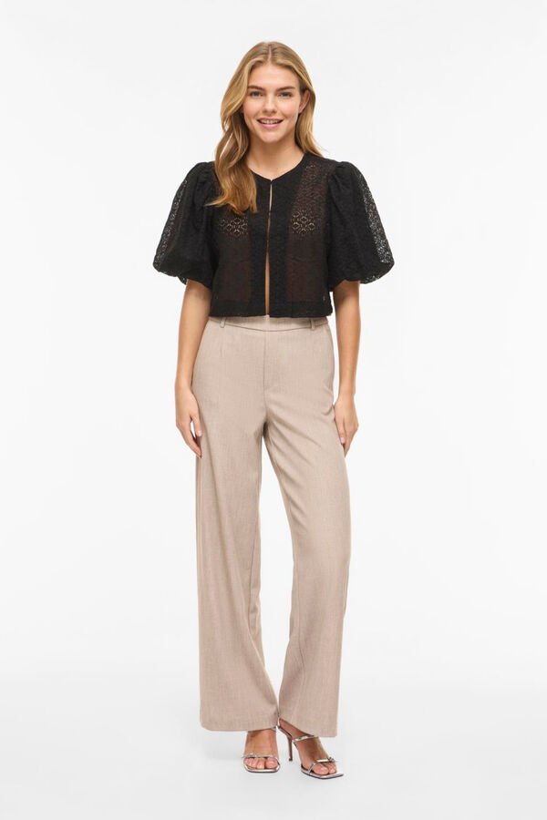 Vila Chaqueta bolero de mujer de encaje Negro