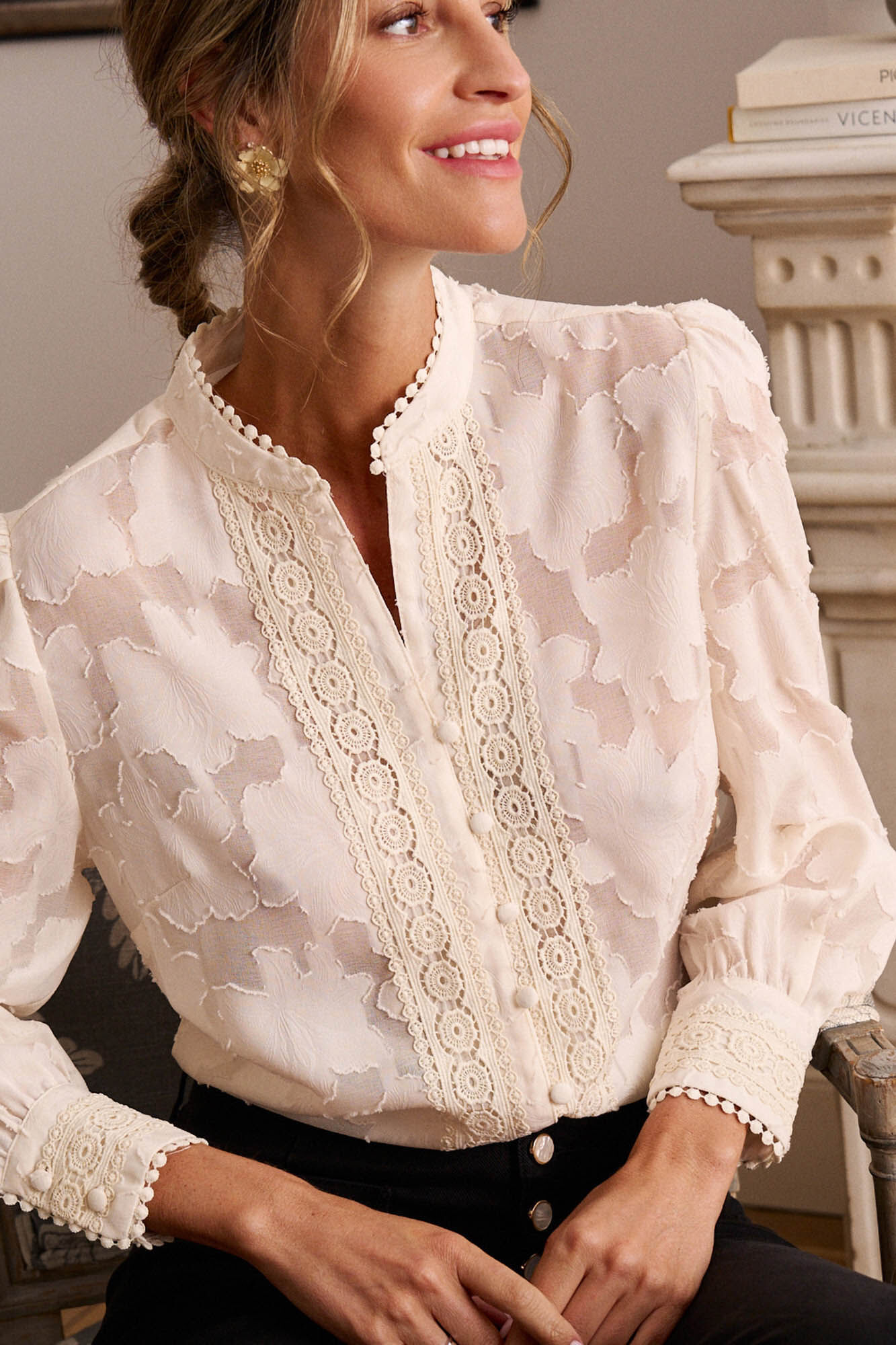 Pol&iacute;n Et Moi Camisa bot&oacute;n Fergie