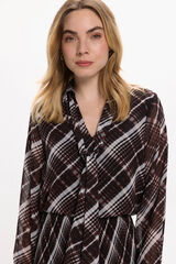 Vila Blusa de gasa con lazada Multicolor