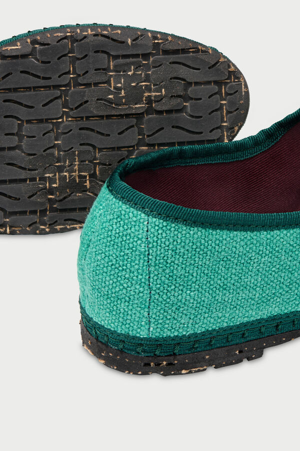 Flabelus Mercedita de lino Turquesa