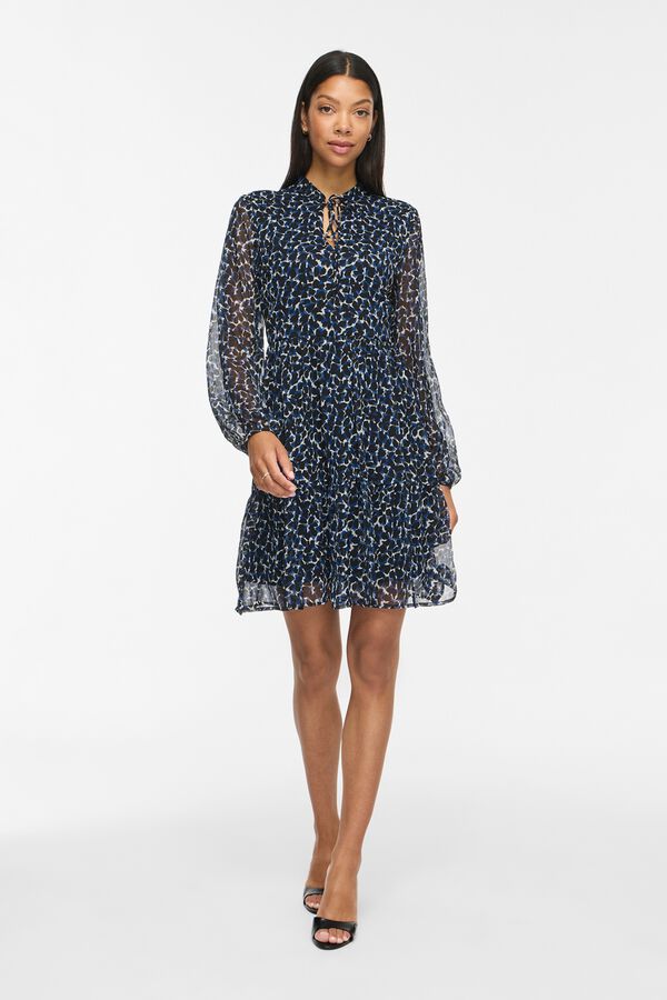 Vila Vestido corto estampado Azul marino