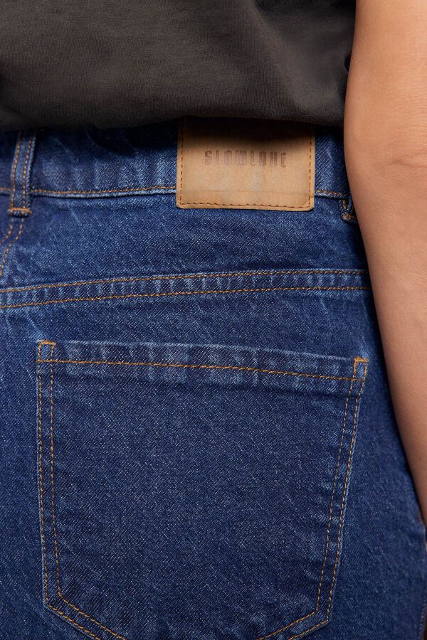 Slowlove Falda Larga Vaquera Azul