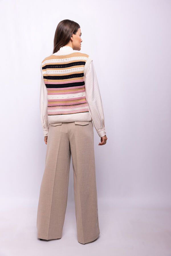 Object Pantal&oacute;n ancho con pinzas Marr&oacute;n