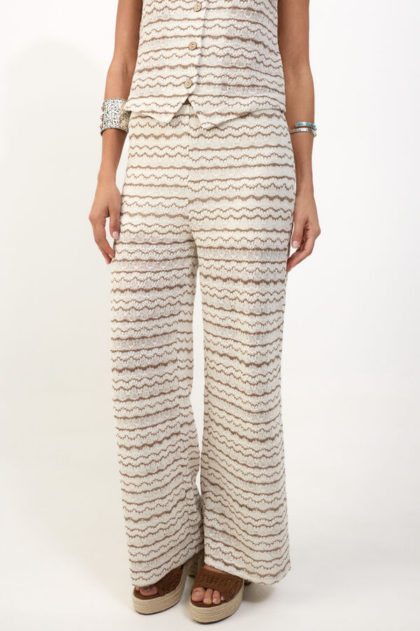 Slowlove Pantal&oacute;n de punto Estampado marr&oacute;n