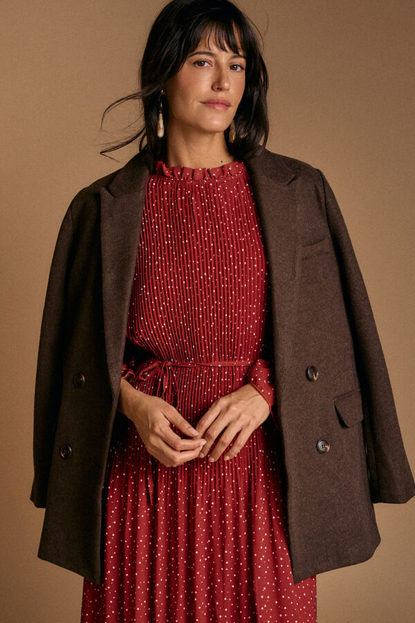 Pol&iacute;n Et Moi Vestido lunares granate Estampado granate