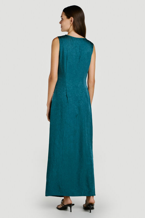 Vila Vestido midi satinado de fiesta Azul