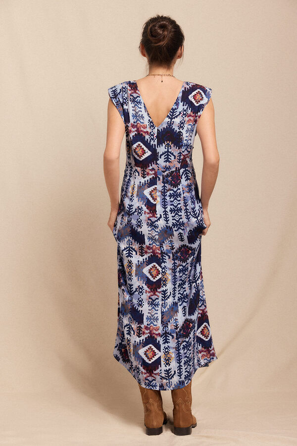 Slowlove Vestido estampado hombreras Multicolor