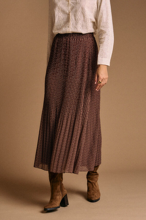 Pol&iacute;n Et Moi Falda plisada Berenice Marr&oacute;n oscuro