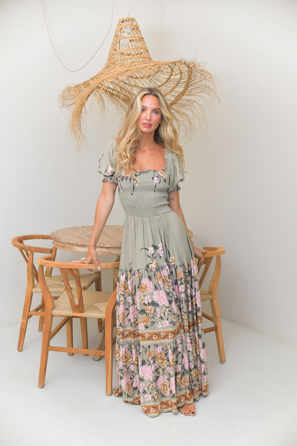 Jaase Vestido largo Claudette Kaki