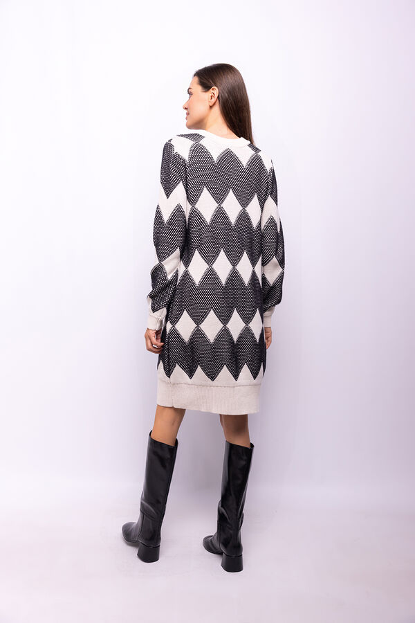 Object Vestido punto estampado Blanco